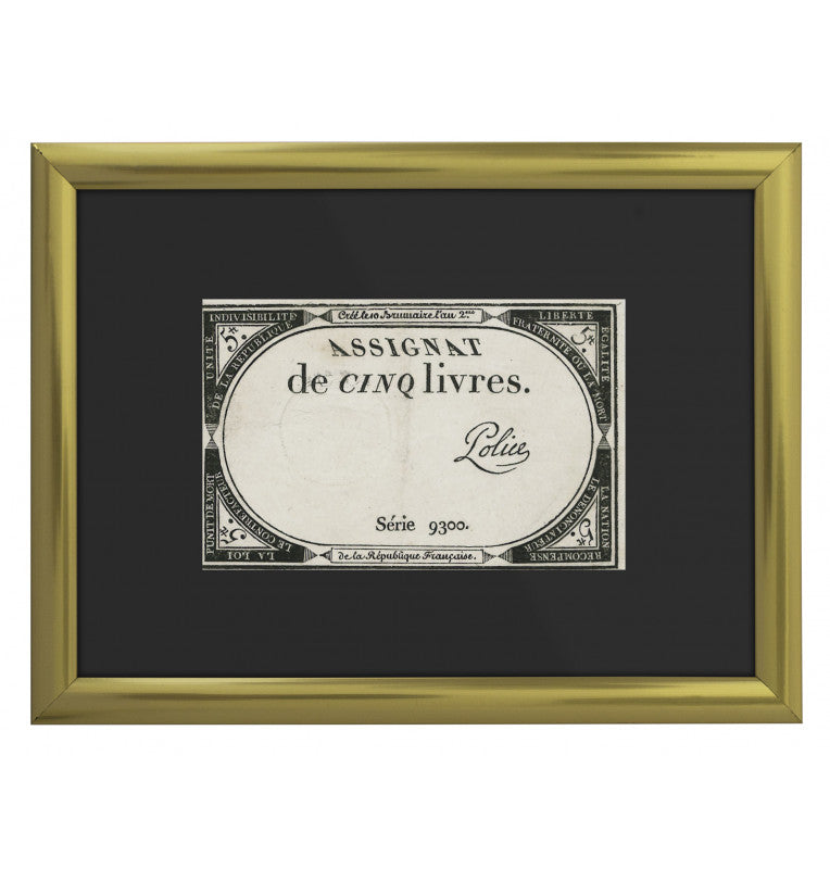 Francia  Enmarcado 5 Livres Año 1793 Pick A76